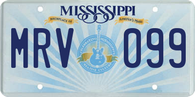 MS license plate MRV099