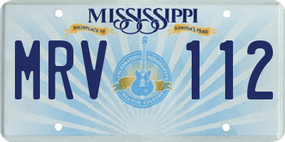 MS license plate MRV112