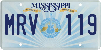 MS license plate MRV119