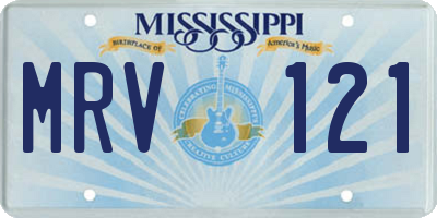 MS license plate MRV121