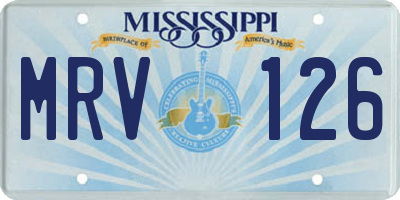 MS license plate MRV126