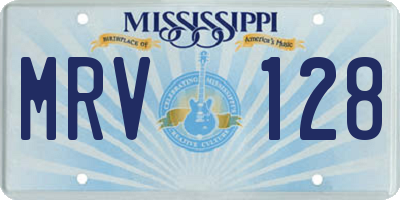 MS license plate MRV128