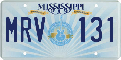 MS license plate MRV131