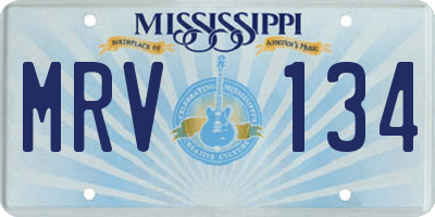 MS license plate MRV134