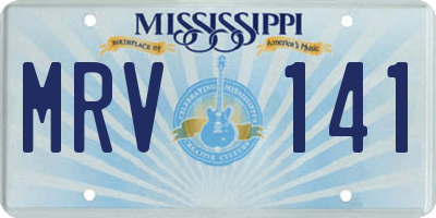 MS license plate MRV141