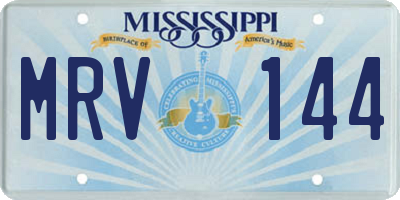 MS license plate MRV144