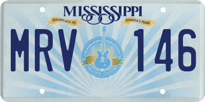 MS license plate MRV146