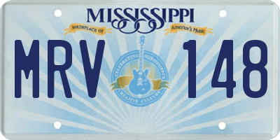 MS license plate MRV148