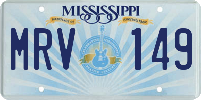 MS license plate MRV149