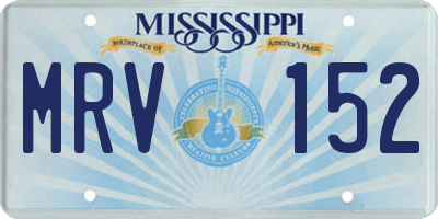 MS license plate MRV152