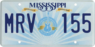 MS license plate MRV155