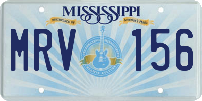 MS license plate MRV156