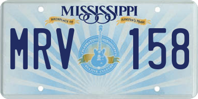 MS license plate MRV158