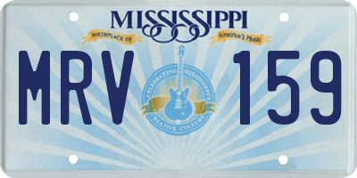 MS license plate MRV159