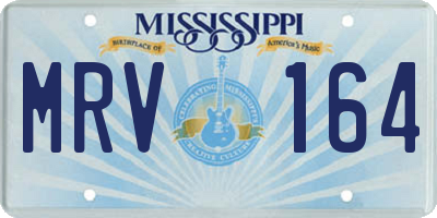 MS license plate MRV164
