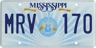MS license plate MRV170