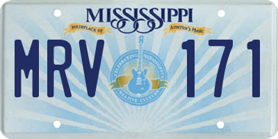 MS license plate MRV171