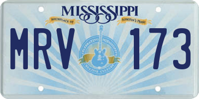 MS license plate MRV173