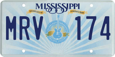 MS license plate MRV174