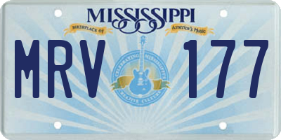 MS license plate MRV177