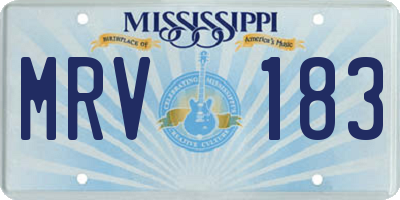 MS license plate MRV183
