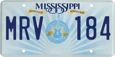 MS license plate MRV184