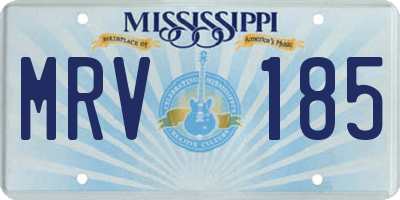 MS license plate MRV185