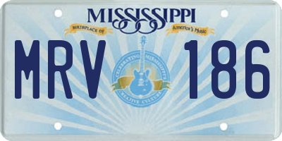 MS license plate MRV186