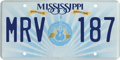 MS license plate MRV187