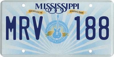 MS license plate MRV188