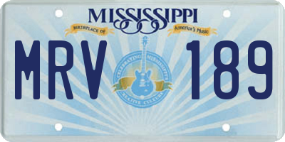 MS license plate MRV189