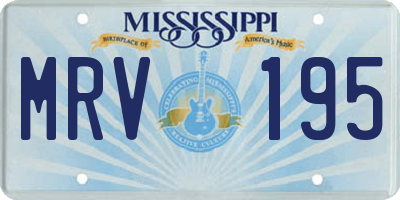 MS license plate MRV195