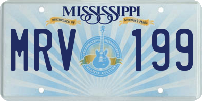 MS license plate MRV199