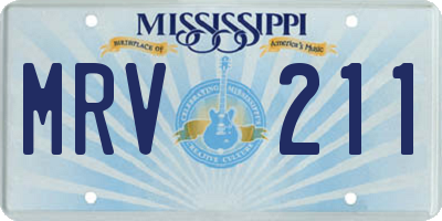 MS license plate MRV211