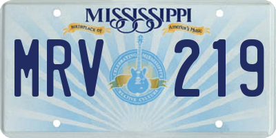 MS license plate MRV219