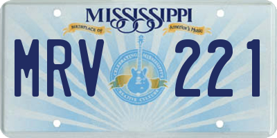 MS license plate MRV221
