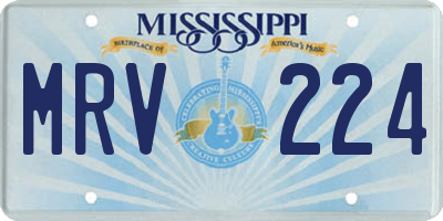 MS license plate MRV224
