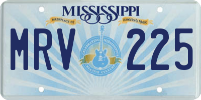 MS license plate MRV225