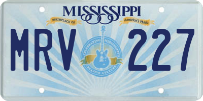 MS license plate MRV227