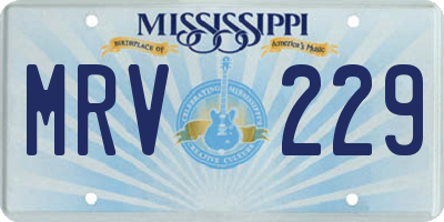 MS license plate MRV229