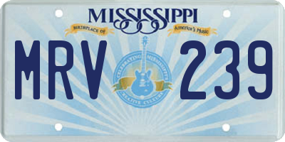 MS license plate MRV239