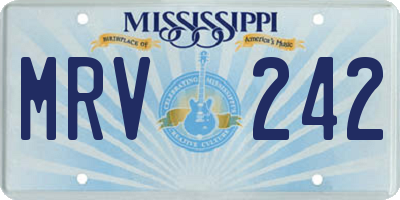 MS license plate MRV242