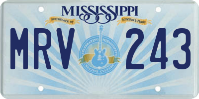 MS license plate MRV243