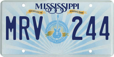 MS license plate MRV244