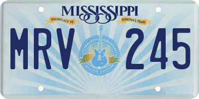 MS license plate MRV245