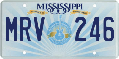 MS license plate MRV246