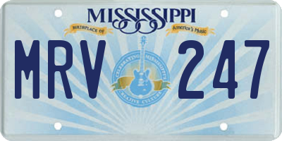 MS license plate MRV247