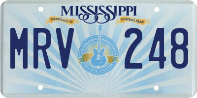 MS license plate MRV248