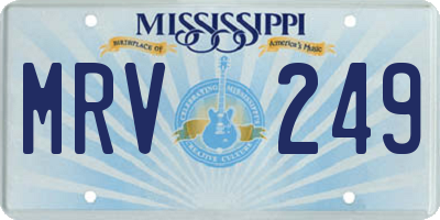MS license plate MRV249