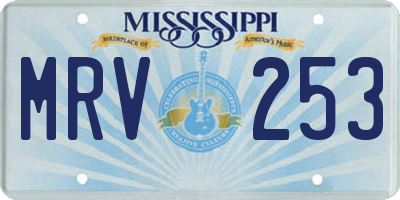 MS license plate MRV253